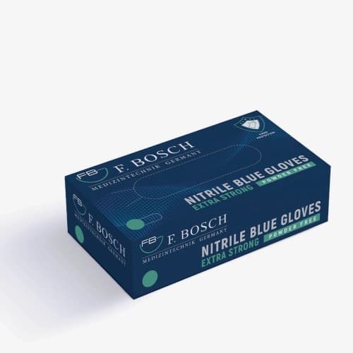 FBGLVE-3051: F. Bosch Nitrile Powder-Free Examination Gloves Blue, size XS