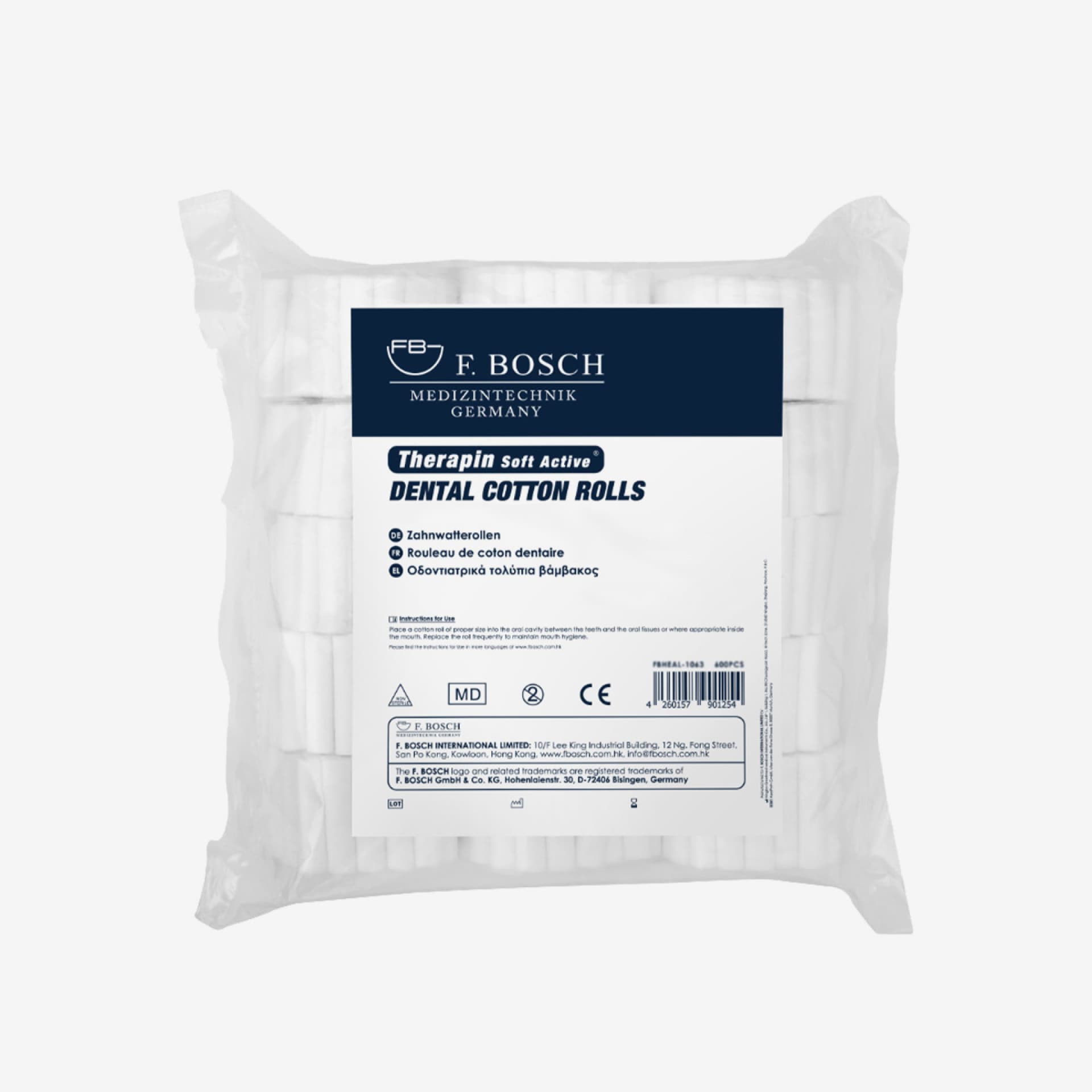 FBHEAL-1063: F. Bosch Therapin Soft Active® Dental Cotton Rolls, 10mm x 38mm