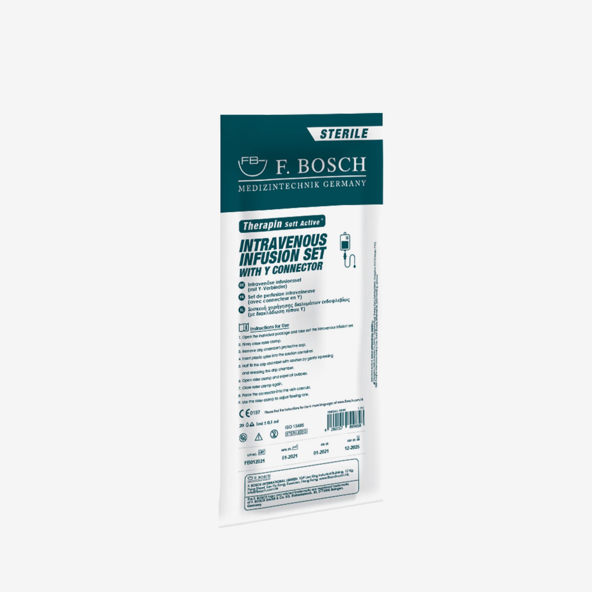 FBHEAL-1102: F. Bosch Therapin Soft Active® Intravenous Infusion Set, with Needle-Free Y connector (1.8m tube) (350pcs/ctn)