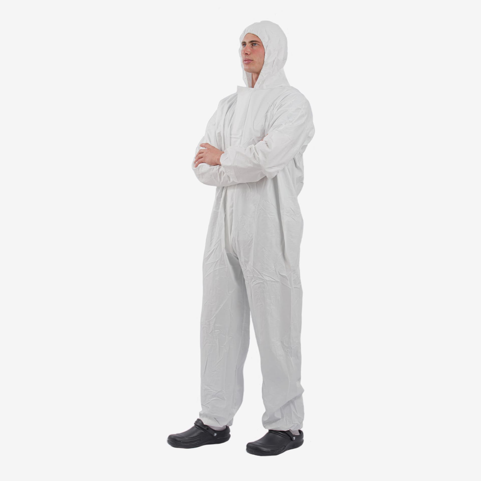 PRCL-1120: F. Bosch Coverall Full body Non-woven with double-layer shirt collar, without hood, 30g, white
4XL : 190x148cm